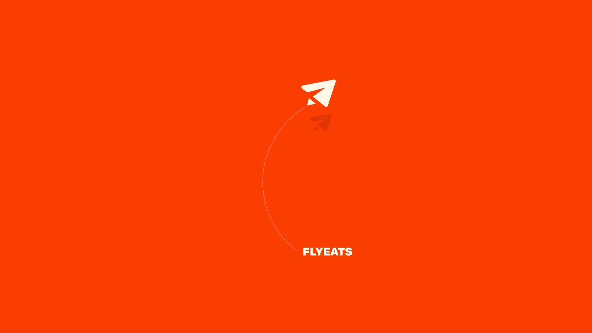 Logo do FlyEats sobre fundo laranja